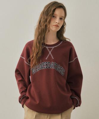 Wednesday Oasis For Woman W/Trace Line Sweatshirt_Burgundy(W25-Tp32)