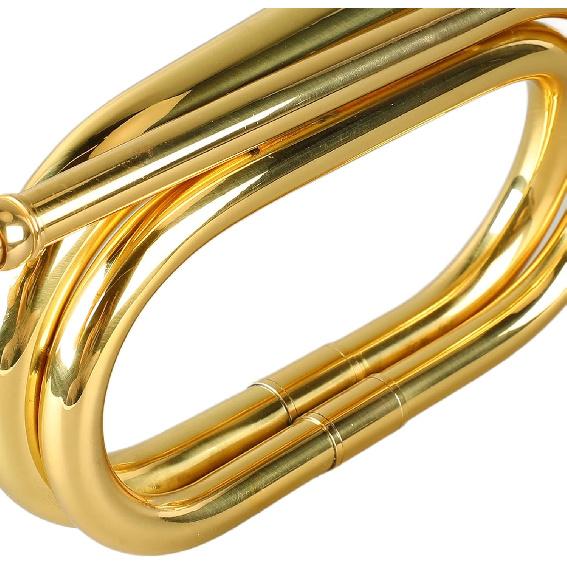 Bugle Cavalry Trumpet Brass Instrument, Military Easy to Play Trumpet C Key Brass Trumpet with Mouthpiece, Trumpet Brass Blowing Old Copper for