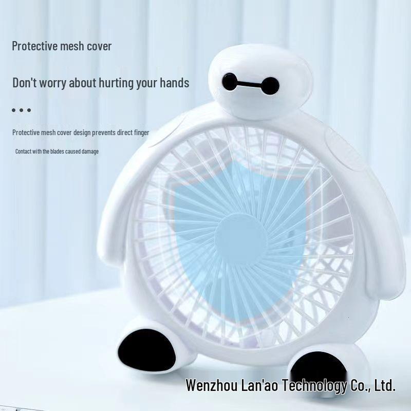 

Cartoon Mini Electric Desk Fan for Dorm, Office & Home – Silent Tabletop Fan Gift No speed adjustment белый