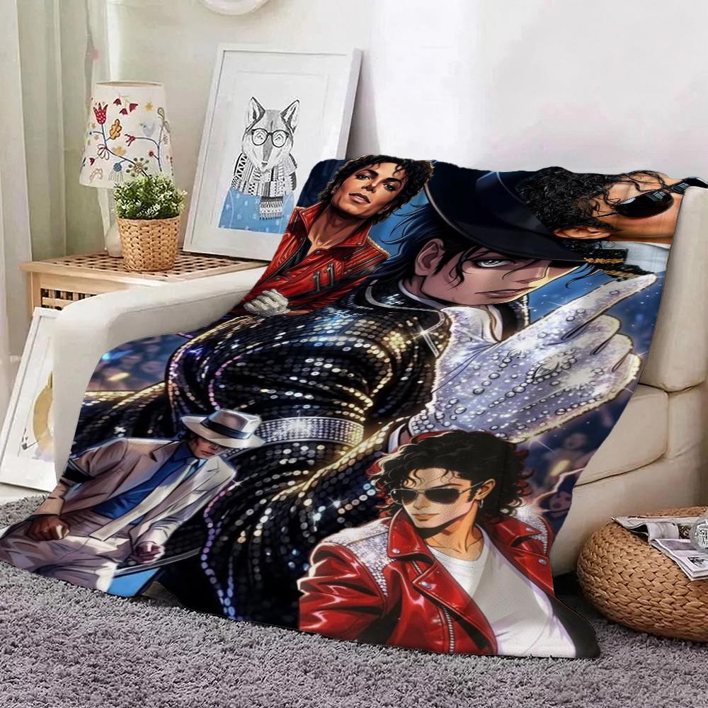 Michael Jackson Pop Theme Blanket Cozy Warm Fleece Blanket For Camping Travel Party Decor Great Holiday Gift