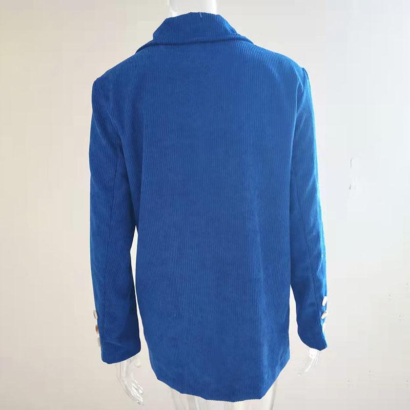 Autumn Winter Women's Corduroy Blazer Slim-fit Solid Color Casual Blazer