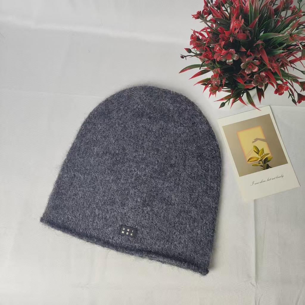 Trendy Solid Color Versatile Plus Stacked Hats Show Your Face Small Cold Hats Autumn and Winter Warm Ear Protectors Knitted Wool Hats