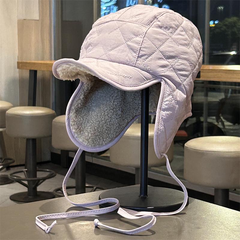 

Зимові термошапки з овечої вовни для чоловіків і жінок на відкритому повітрі з холодними велосипедними вушними шапками Північно-східні гірськолижні шапки M（56-58cm） рожевий