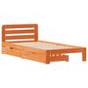 Solid Wood Bed Without Mattress Wax Brown 90x190 Cm Pine Wood