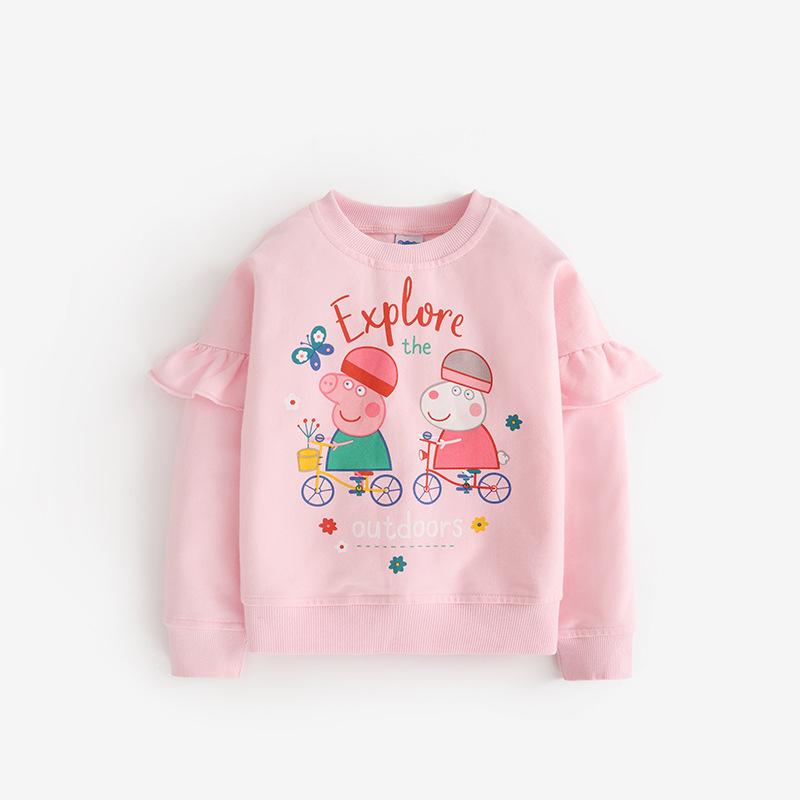 

Peppa Pig Girls Pink Long Sleeve Sweatshirt - Cute Spring/Autumn Top with Round Neck 120cm