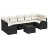 VidaXL Ensemble de Canapé de Jardin 8 Pièces avec Coussins Noir Poly Rotin 3345957