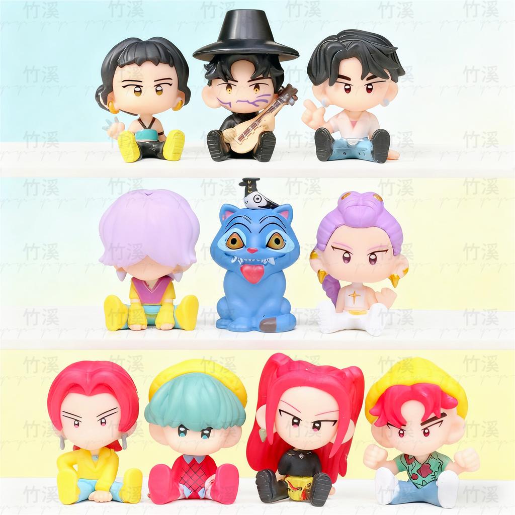 10pcs/set  ActionFigureToy Set, Huntrix Rumi Mira Zoi Saja Boys Derpy Tiger Model Doll for Desk Decoration Gifts