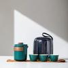 Travel Tea Set Ceramics Business Gift One Pot and Three Cups Outdoors Drinkware Cup Tools Teacup Portable China Sets Full Dining
