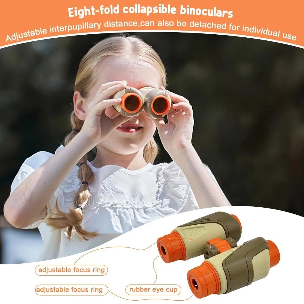 11PCS Kids Explorer Kit with Binoculars Bug Catcher Outdoor Exploration Kit for Kids Camping Hiking Explorer Educational Toy