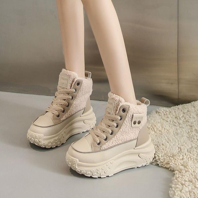 Mao Mao shoes women's fleece thickened short boots women's shoes winter new snow boots warm cotton shoes high top cotton boots
