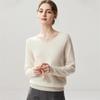 Lekasha Women's Cashmere Goat Wool V-Neck Pullover: Autumn/Winter Plain, Solid Color, Loose Fit Base Layer.
