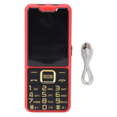 Veľký tlačidlový telefón Ultra tenký 2,6in 2 Baterka BT 0,3MP Fotoaparát Hlasové oznámenie Mobilný telefón 2G Červený