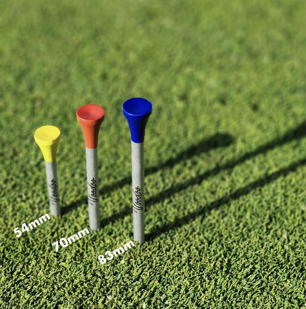 Voodoo Golf Set aus Bambus-Golf und Holz-Geschenkset 50-teilig Tees, 54mm, 70mm, 83mm, Tees,