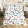 Rainbow King Queen Duvet Cover Colorful Rainbows Bedding Set Watercolor Floral Butterfly Comforter Cover Polyester Quilt Cover