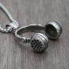 Punk Hip Hop DJ Music Headphone Pendant Necklace Long Chain For Men Women Punk Rock Headset Necklace Male Jewelry Gift