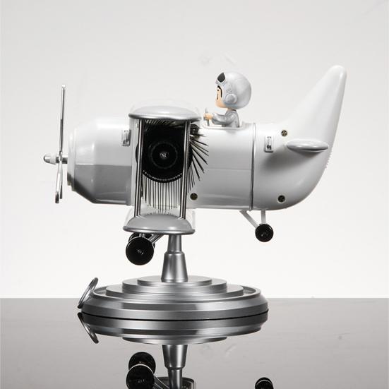 Airplane Flip Clock Adjustable Battery Powered Silent Retro Digital Desk Clock with Auto Flip Mechanism for Home Office