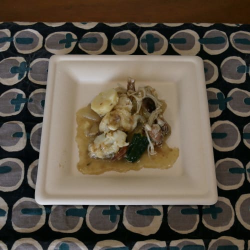 Disposable, durable, eco-friendly square plates, unbleached molded wood, 20cm, P035M, pack of 50