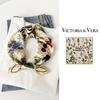 VICTORIA&VERA Floral Print Mulberry Silk Scarf