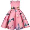 2026 New European & American Retro Floral Princess Dress for Girls - Holiday Party Evening Gown