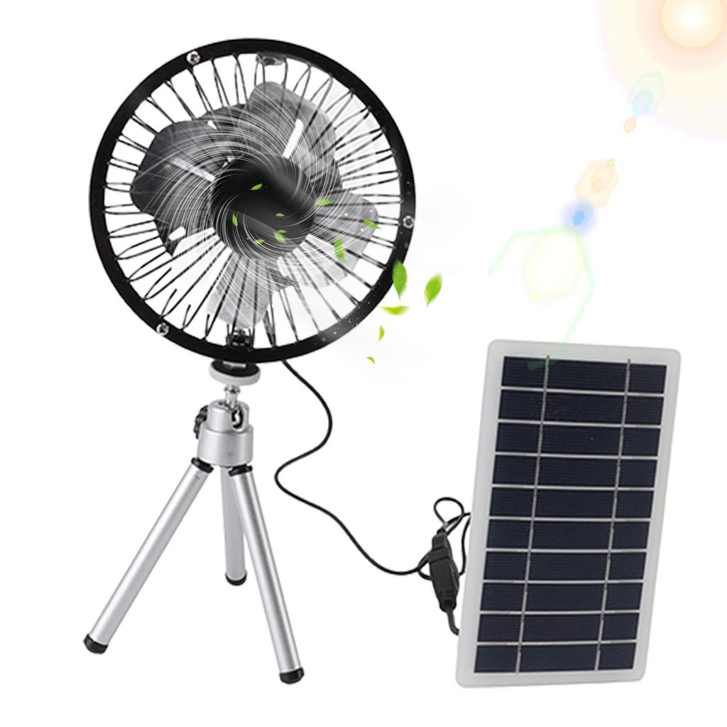 Solar Vent Fan Monocrystalline Silicon 10W Solar Panel Powered Fan Eco Friendly Quiet with Stand for Camping Hiking or Picnics
