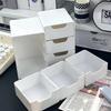 1pc Mini Desktop Storage Box with Drawer - White Space-Saving Plastic Organizer Tray Suitable for Home Office, Bathroom, Desk - Multi- Drawer Unit