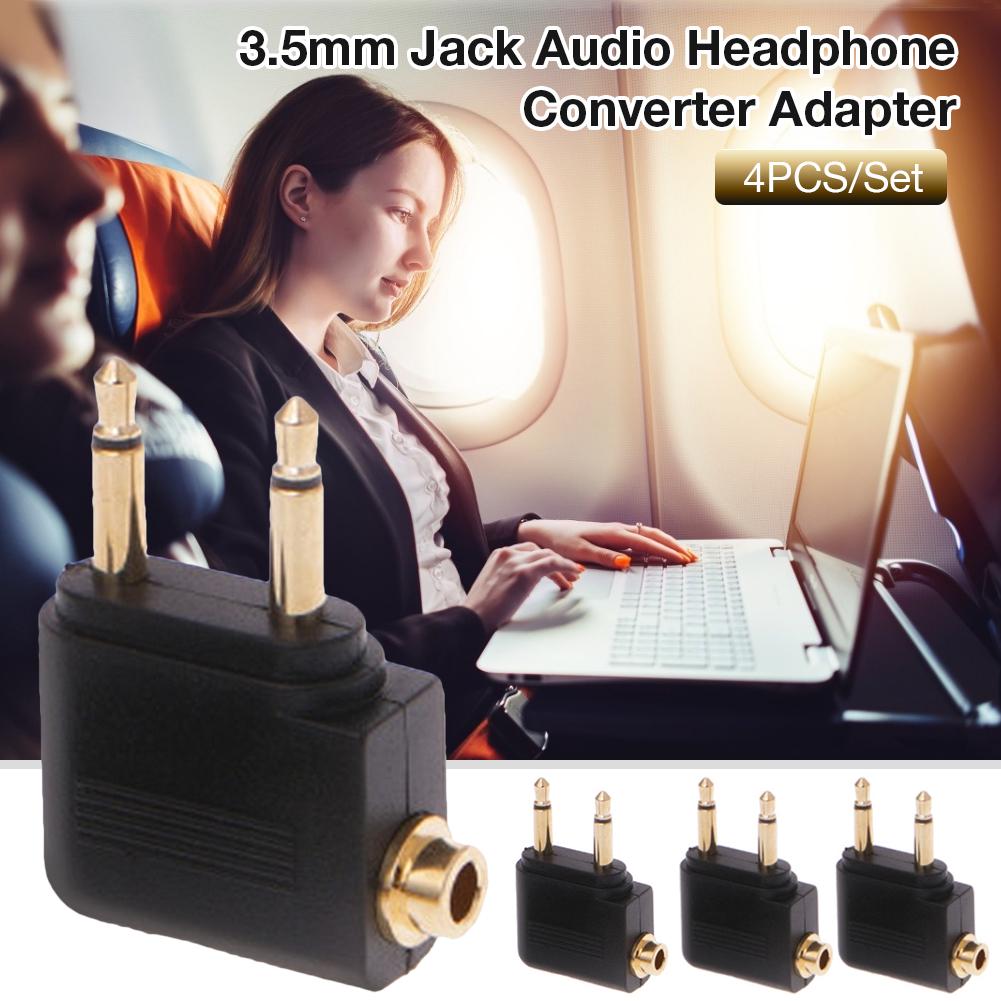 Buy 4PCS/Set Aviation Headset Jack Adapter 3.5 Male Female Airline