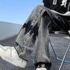 Jeans tinti in cravatta modello Hip Hop da uomo Pantaloni casual alla moda Pantaloni da strada coreani Pantaloni larghi da uomo oversize