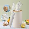 6-Piece Kitchen Knife Set with Universal Knife Block Anti-Rust Non-stick Stainless Steel Sharp Chef Knife,Ergonomical Design