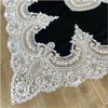 Elegante Innenausstattung Italienische Spitze Tischdecke, Schwarz, 85x85cm, für Schönheitsstudios und Nagelstudios, 12125TC