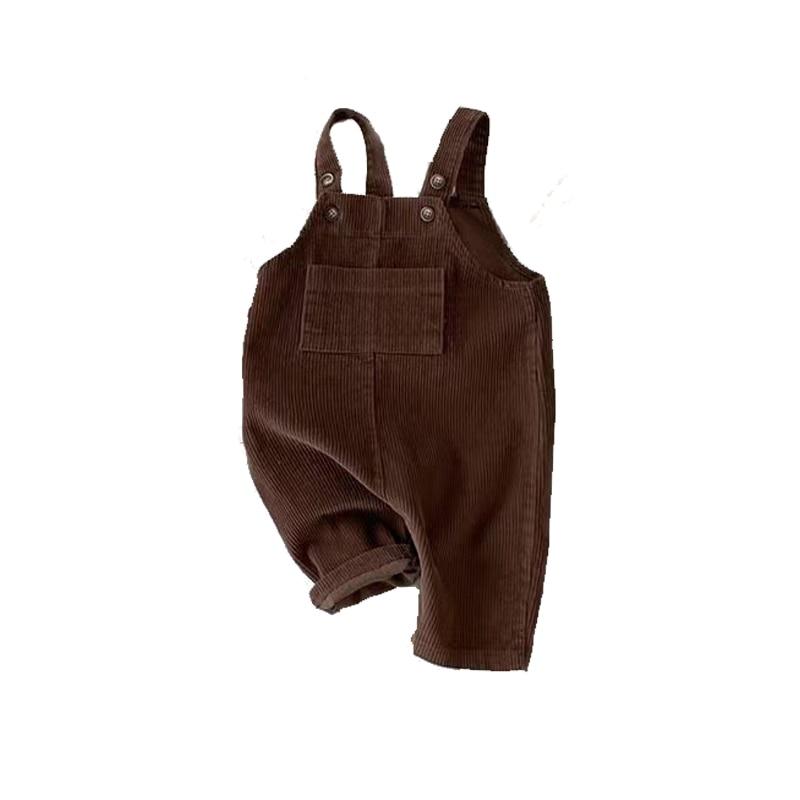 Autunno Inverno Bambino Neonati maschi Solido Velluto a coste Bretelle Pagliaccetto Bambini Tutina Vestiti della tuta