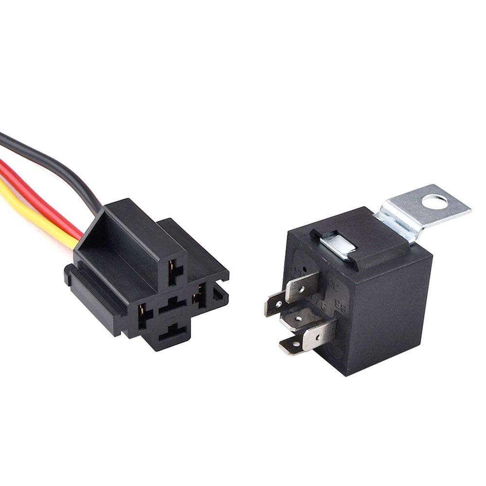 With Harness Relay Socket Power Switch 12V 24V 40A Automotive Relay 4Pin 5Pin 4P 5P Car Relay