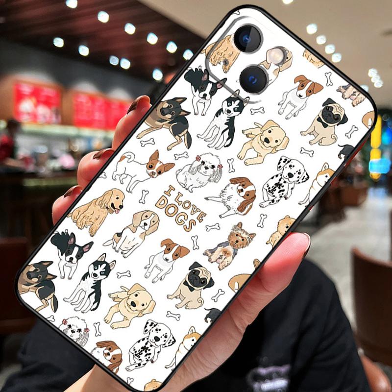 French Bulldog Beagle Dogs Pattern For iPhone 12 11 14 13 Pro Max Mini XS Max XR X SE 2020 6S 7 8 Plus Case Phone Back Cover