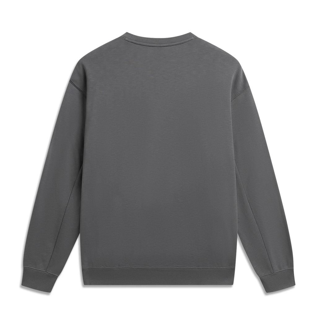 Li Ning Badfive Letter Round Neck Versatile Casual Soft Sweatshirt Men Sweatshirt AWDW035-5