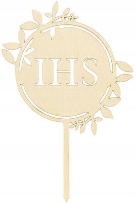 Wooden IHS Topper, 23 Cm