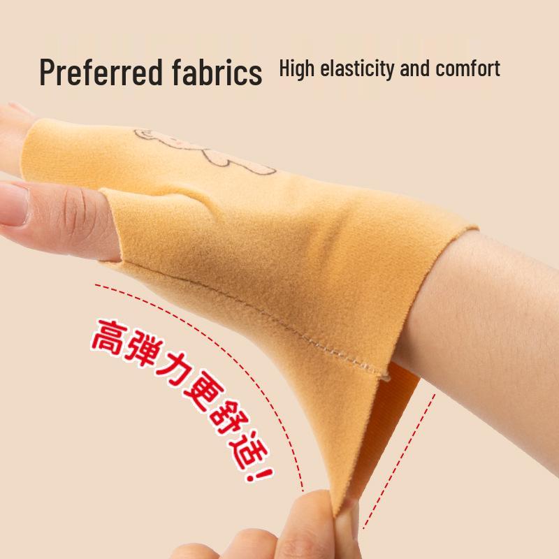 Children's Half-Finger Warm Gloves with High Elasticity and Self-Heating German Velvet, Anti-Frostbite.