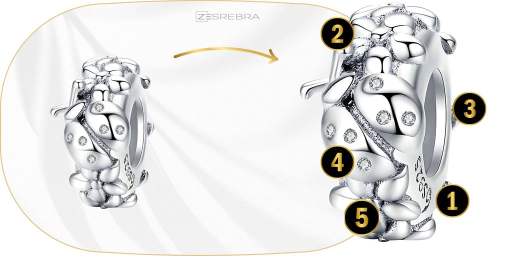 Ladybug Stopper Charms S925 925 Bead Zirconia Beads