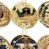 12 Pcs Nativity Scene Ornament Round Wooden Birth of Jesus Christian Keepsake Religious Hanging Pendant for Christmas Home Car Decor