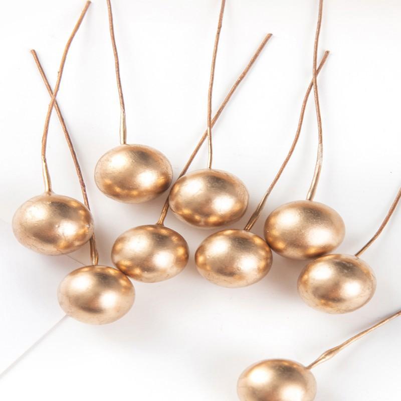 

Artificial Small Round Bead Hot Sale Home Room Wedding Garden Christmas Tree Garland Ornamental Decoration Diy Photography Props 100pcs золотой