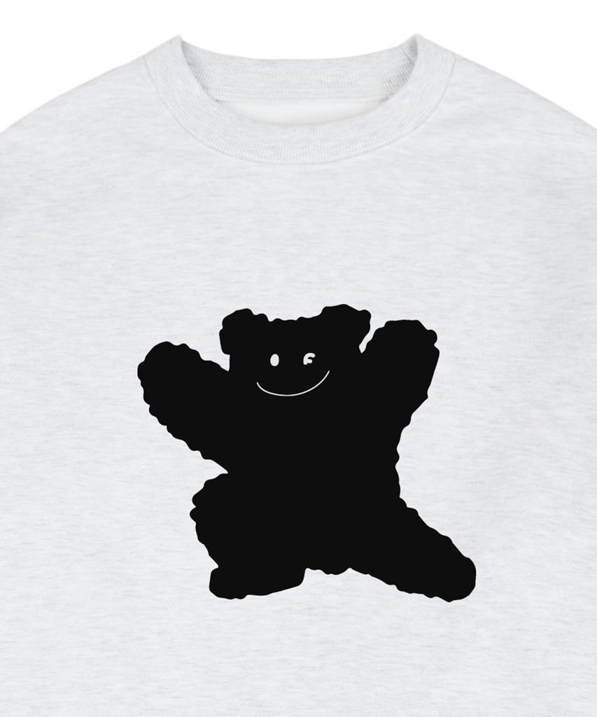GRAVER [Unisex] Big Bear Smile Sweatshirt_Melange White