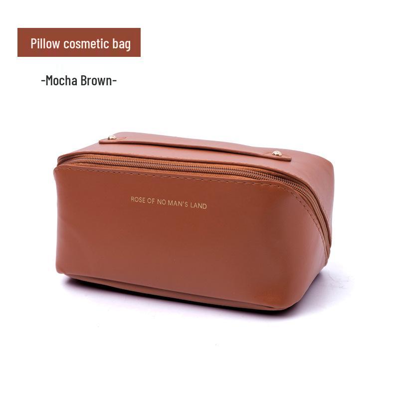 Cream Cloud PU Travel Makeup Bag – Large Capacity, Portable, INS Style