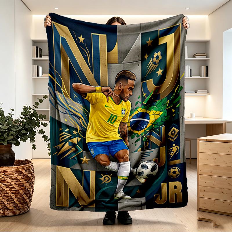 Neymar Jr Print Blanket - Soft & Comfortable, for Bedroom, Travel, Sofa, Home Decoration - Birthday Christmas Gift for Friend