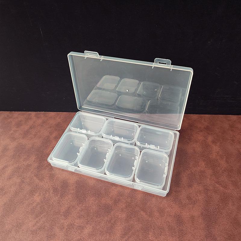 7-Compartment Transparent Storage Box for Electronic Parts and Accessories