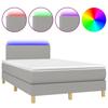 Exclusive House - Grey Light LED Mattress Slatted Bed Base 120x190 Cm Fabric