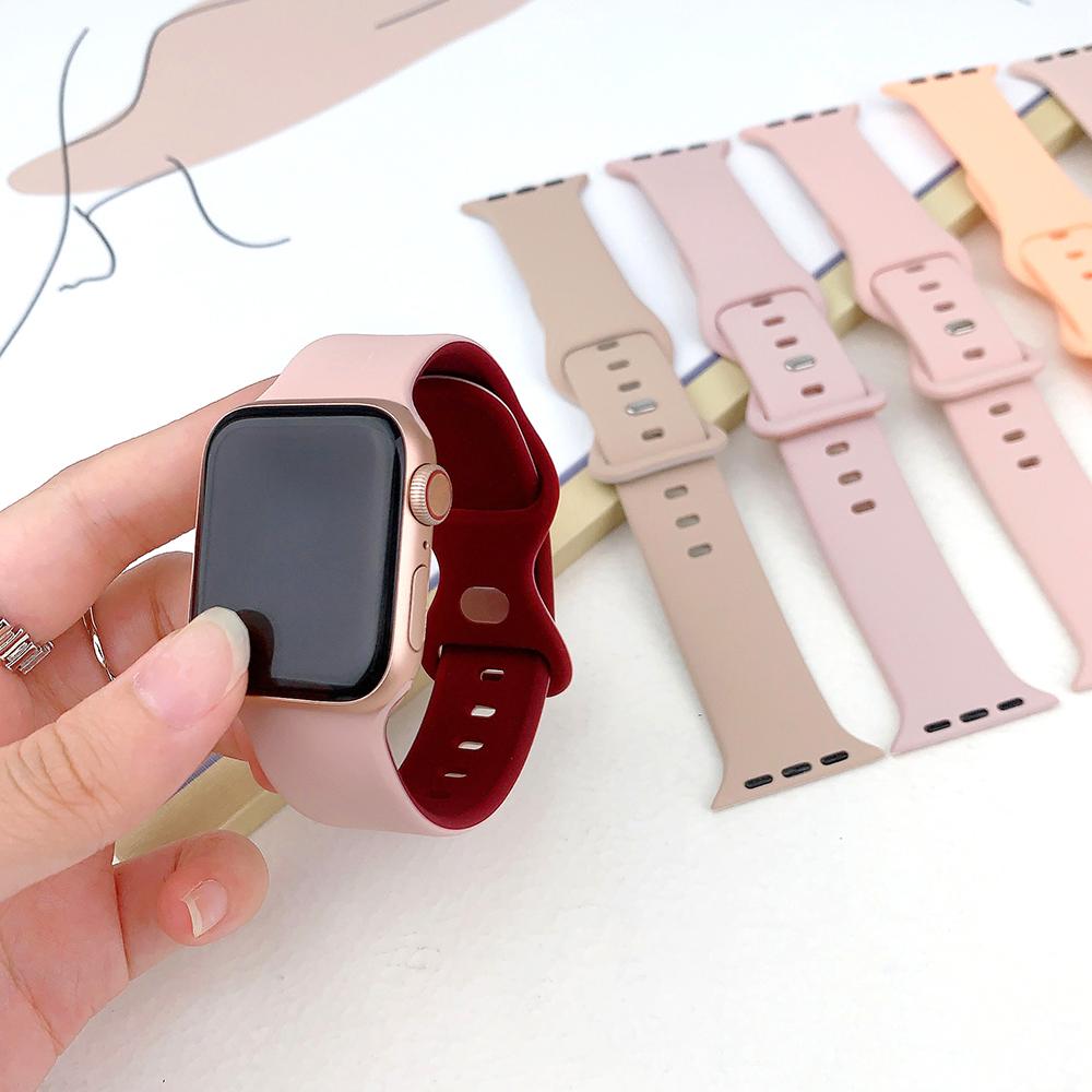 Silicone Strap For Apple Watch Band 44mm 45mm 41mm 40mm 49mm 42mm 38mm 46MM Sport Bracelet iWatch Series Ultra 2 SE 10 9 8 7 6 5