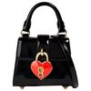 Moschino Heart Button Trapezoidal Design Calfskin Shoulder Crossbody Tote Bag Women handbags Black AEF2312A754280170555