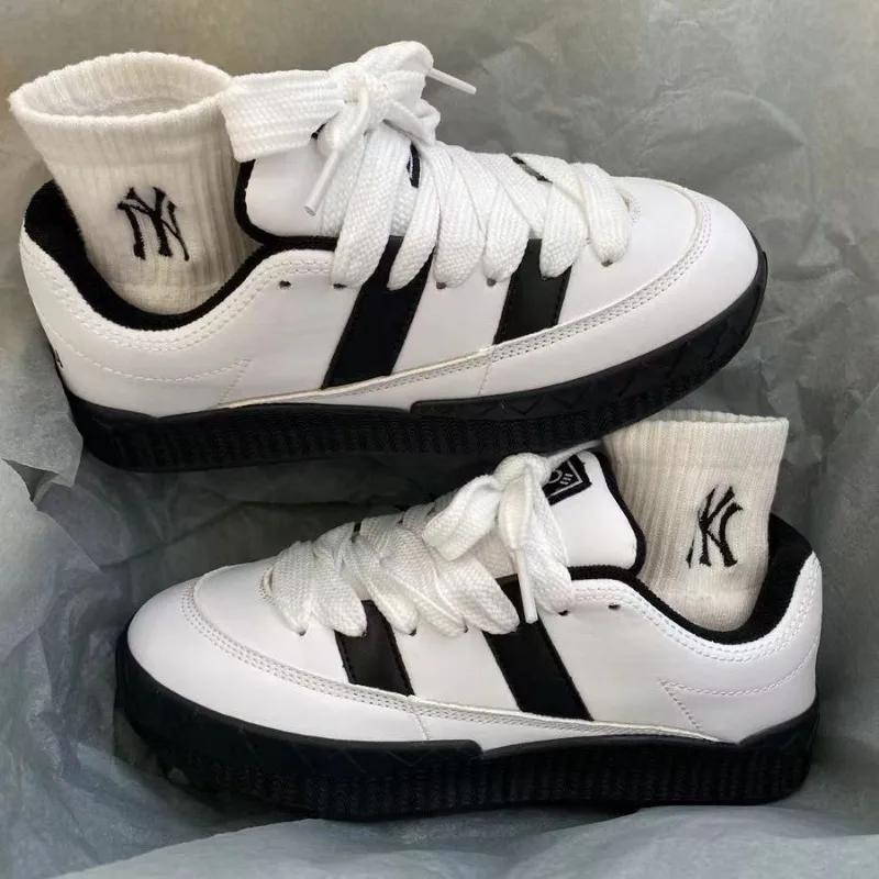 Fashion Black Men Casual Sneakers Designer Man Vulcanized Shoes Sneakers Synthetic Leather Spring Autumn Lace Up Ladies Flats Shoes Man