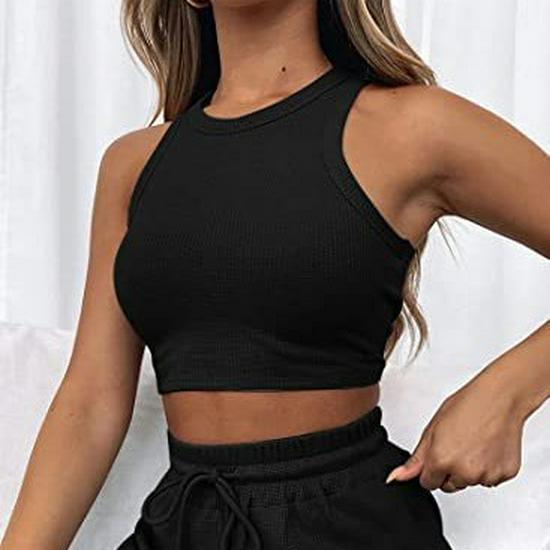 Women's Pajama Set: Sleeveless Sweatshirt & Drawstring Shorts