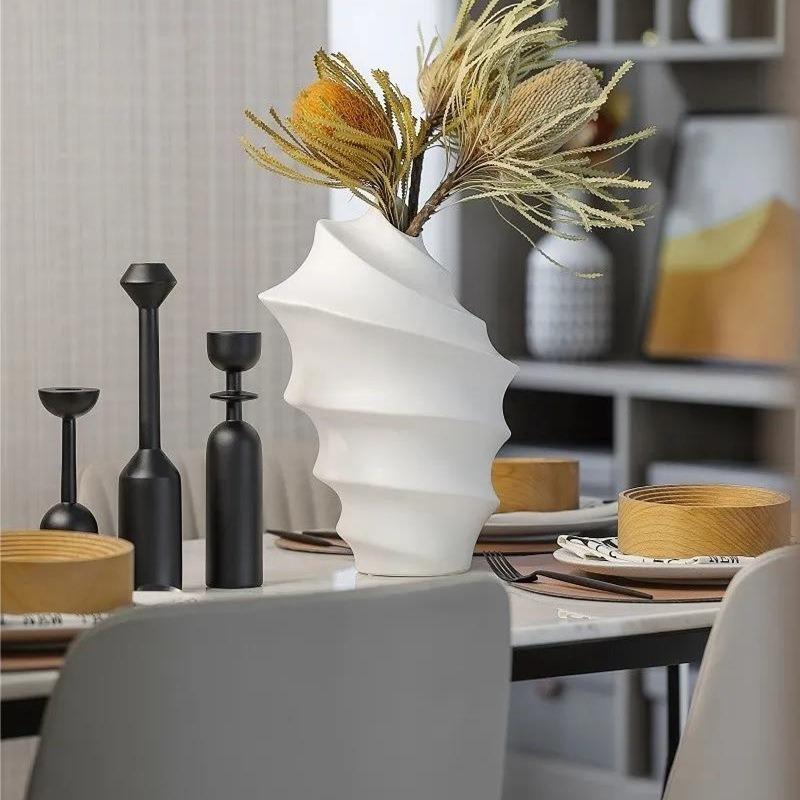 Fotografie Requisiten Schwarzer Massivholz Kerzenhalter Nordischer Minimalistischer Stil Dekorative Modell Kreative Kunst Ornamente WF