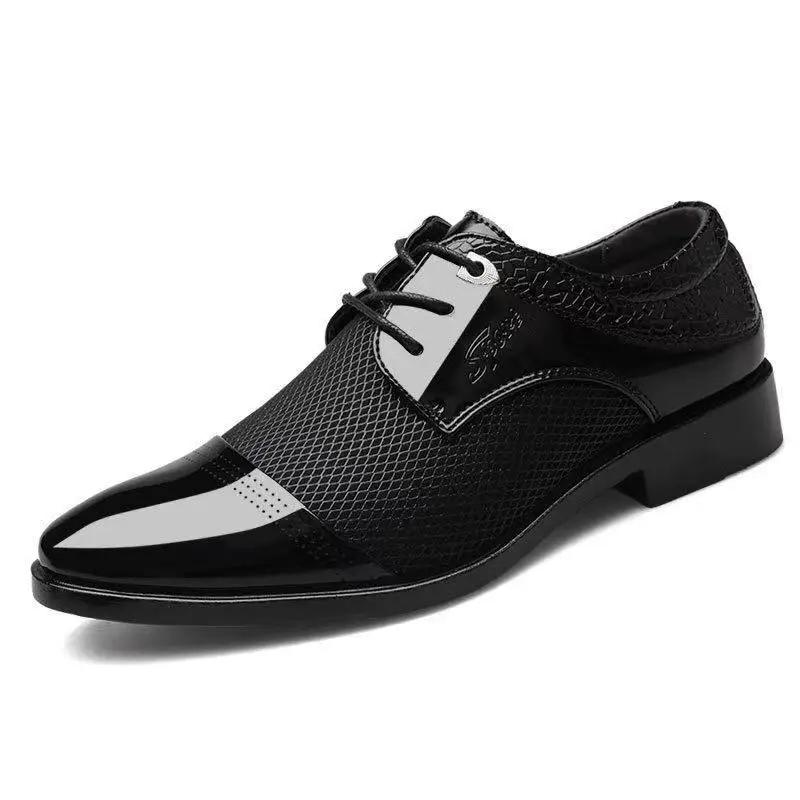 Lace Up Oxfords Shoes Social Shoe Male Business Men's Formal Official Leather Casual Elegant and Classic Footwear Gentleman Suit