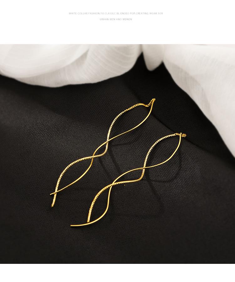 2025 Trendige S925 Silber Wellenfaden Quastenohrringe für Damen: Schlankmachend und Elegant